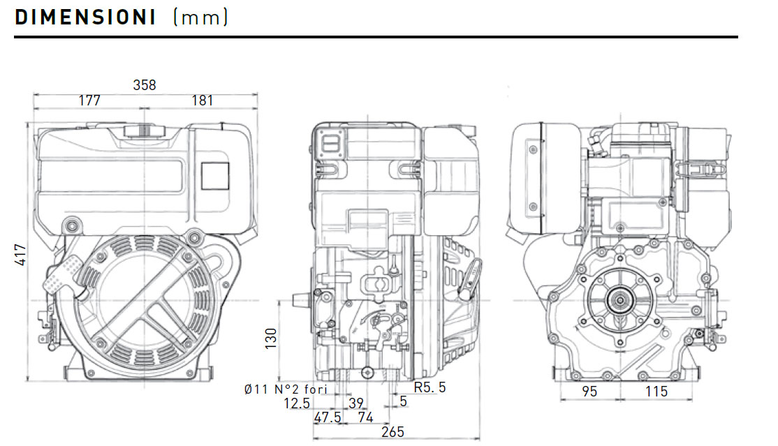 dimensioni Motore Lombardini 15LD 225