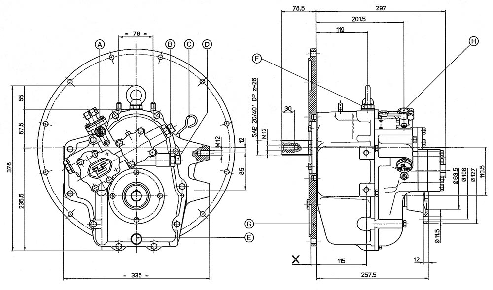 ingombro invertitore technodrive idraulico tm93